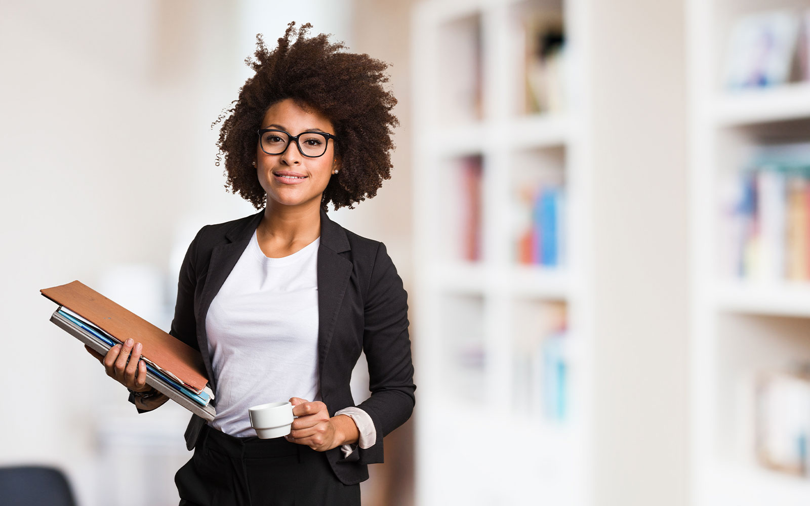 Human resource manager smiling