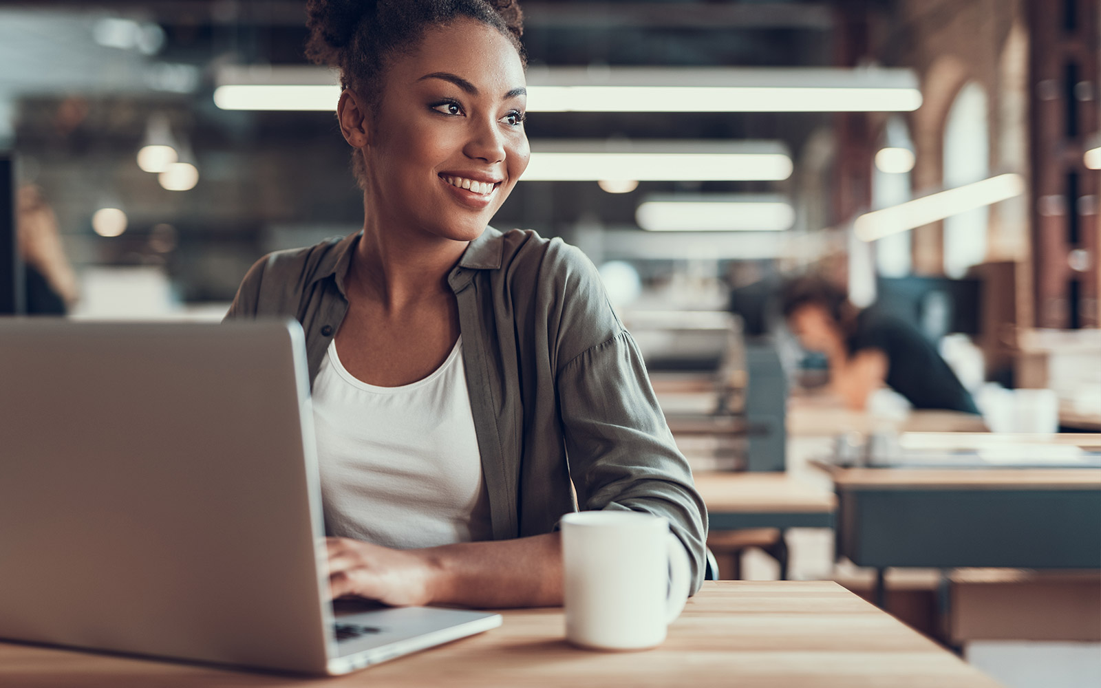 Human resource manager working at her desk