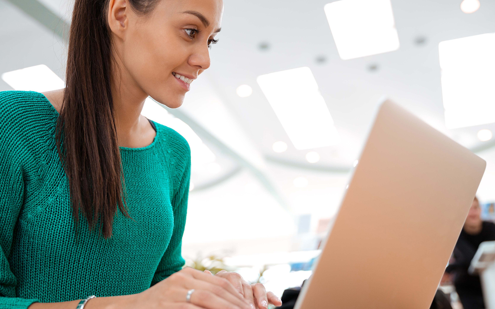 Young woman using a laptop