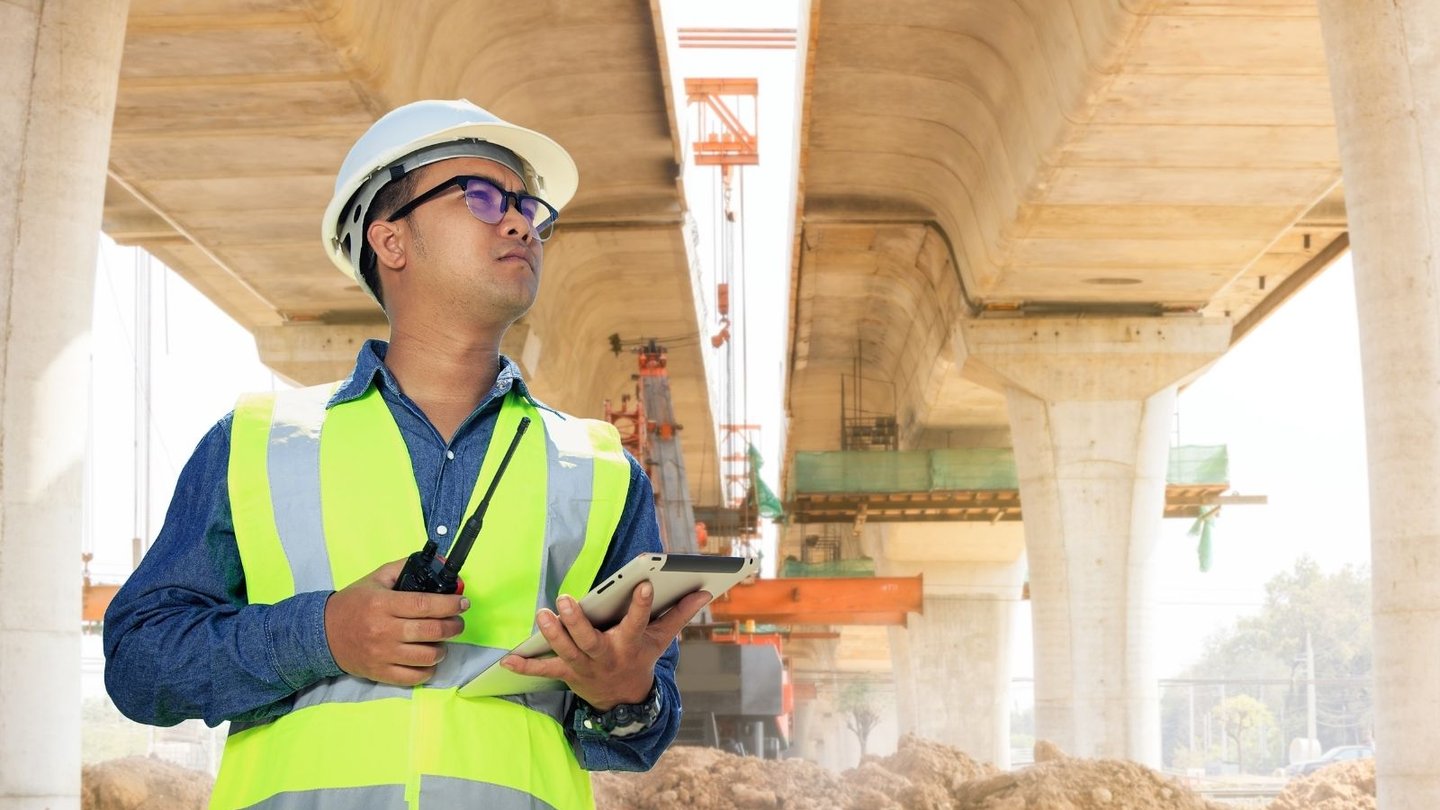 Engineer on a work site