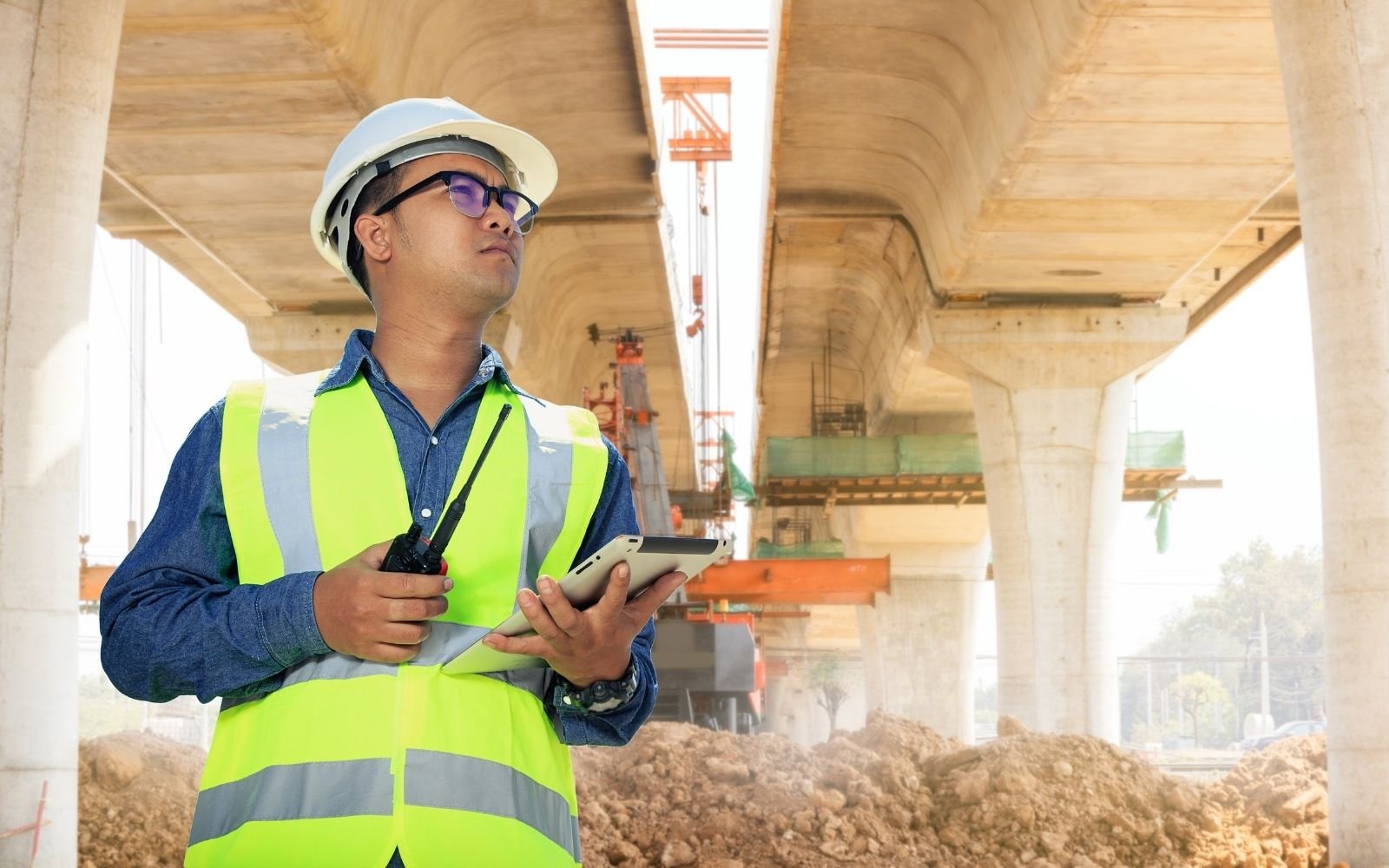 Engineer on a work site