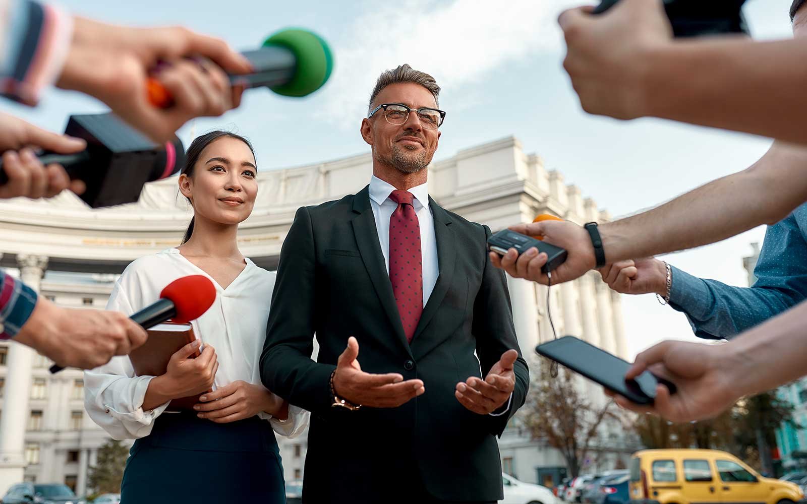 Man being interviewed