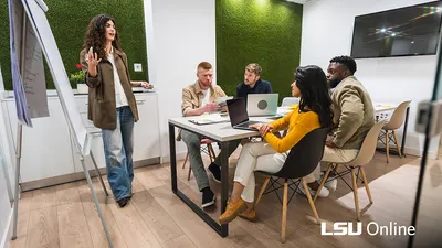 Woman giving marketing presentation