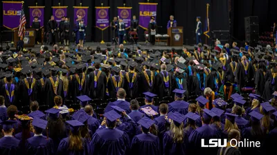 Graduates at a LSUS commencement ceremony