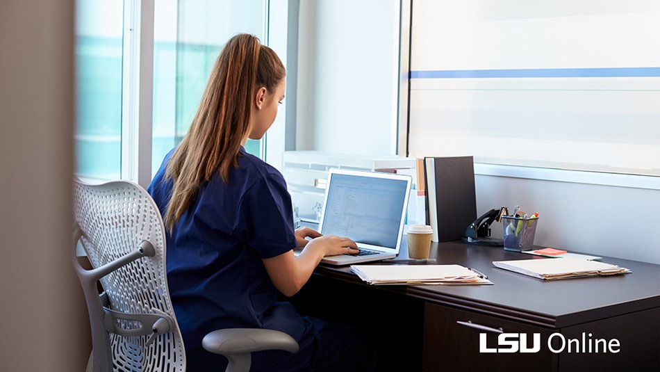 Woman working on laptop