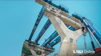 Highway overpass being constructed.