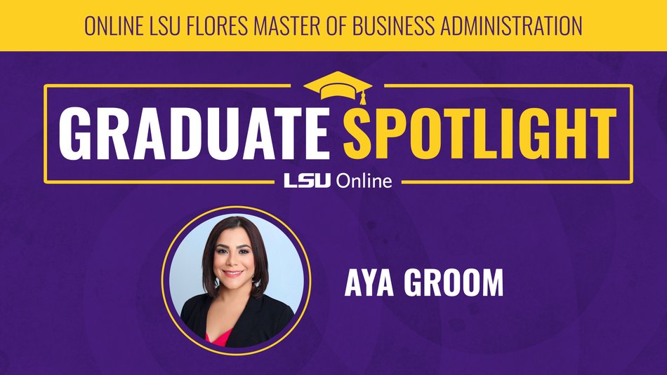 Graphic with image of Aya Groom