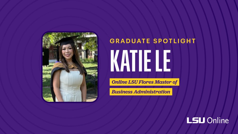 Graphic with image of Katie Le