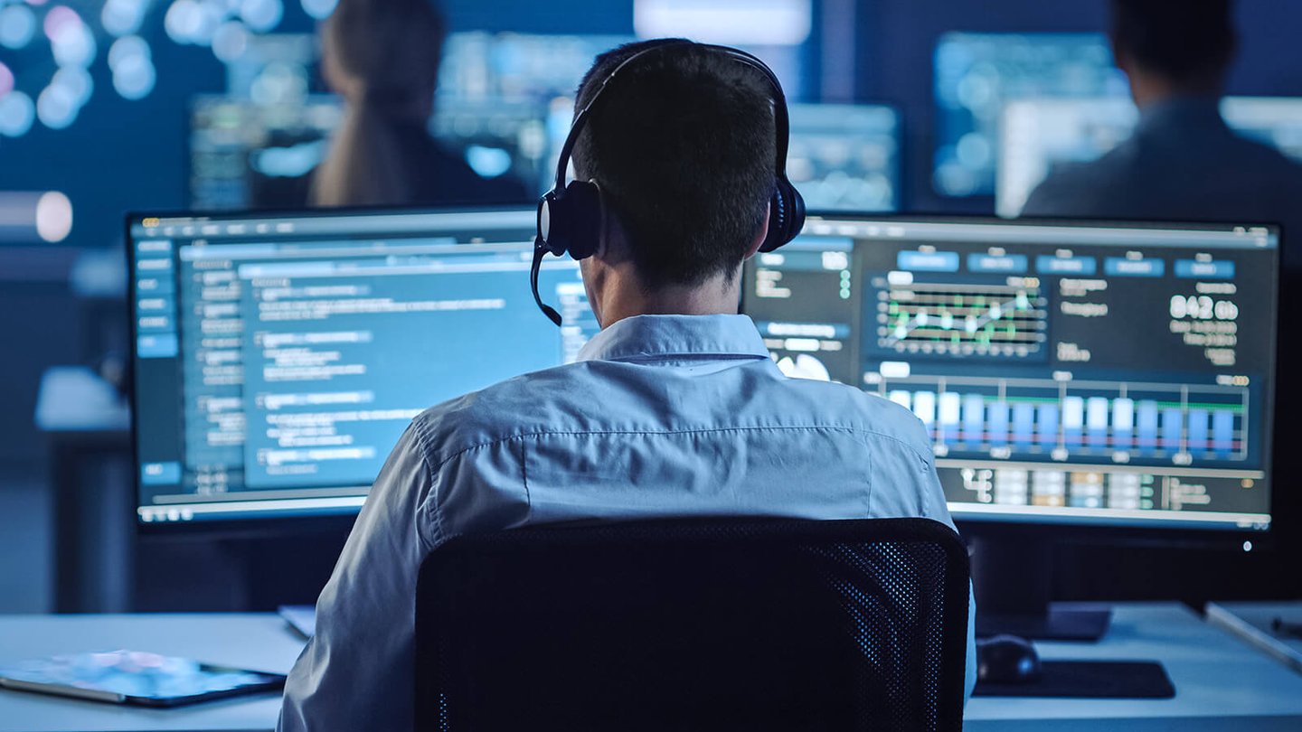 Professional man working at computer