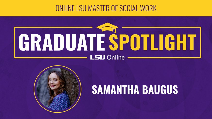 Graphic with image of Samantha Baugus