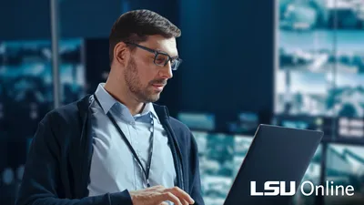 Man working on a laptop