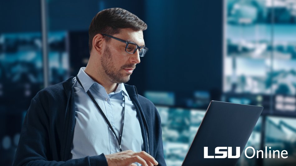 Man working on a laptop