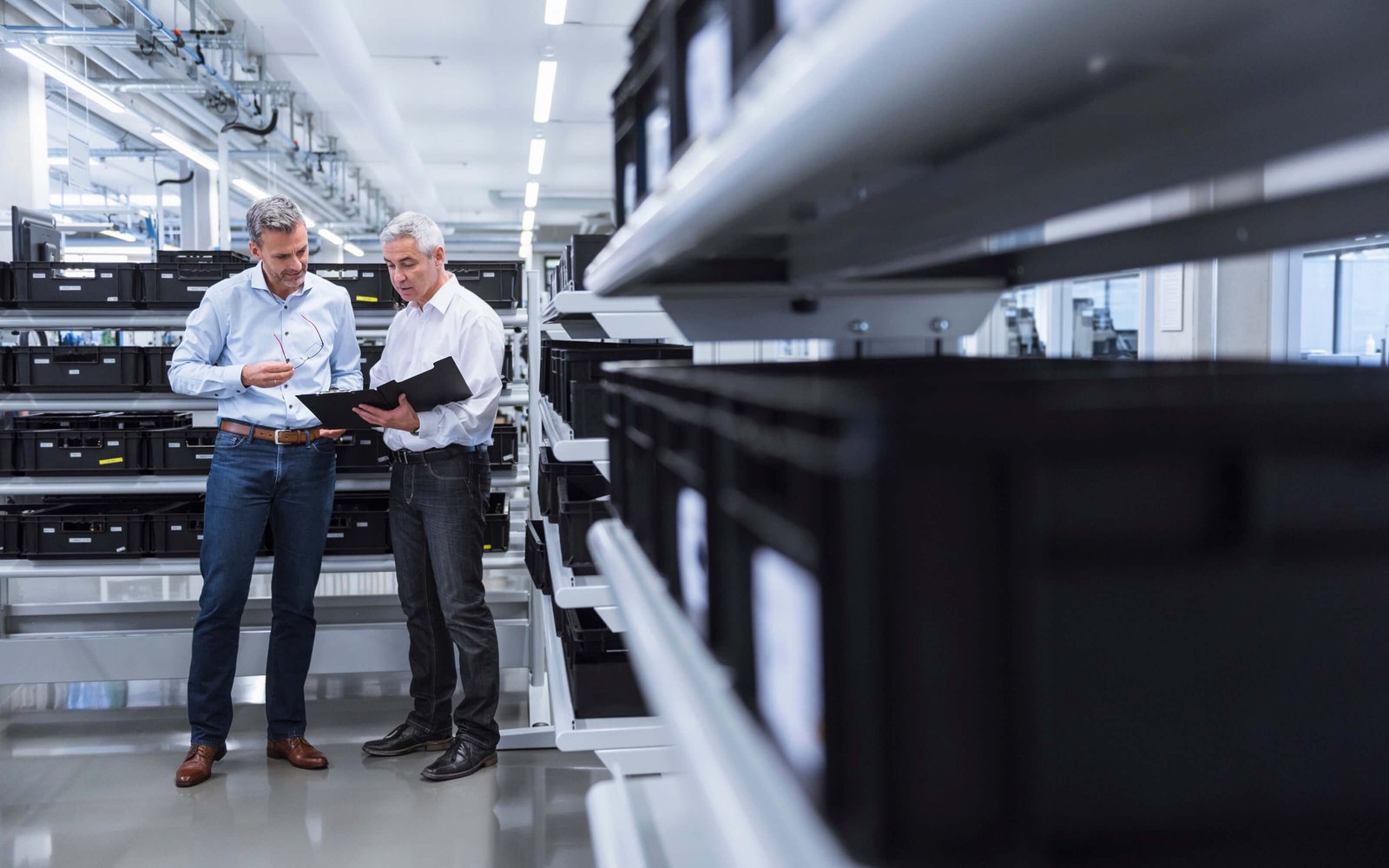 Engineering professionals having a discussion