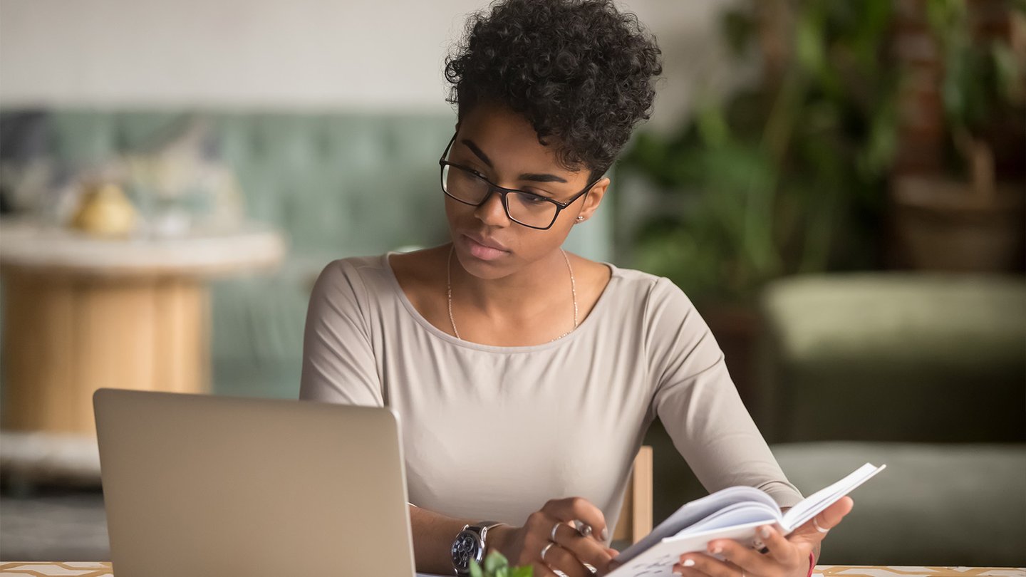 Young woman using a laptop