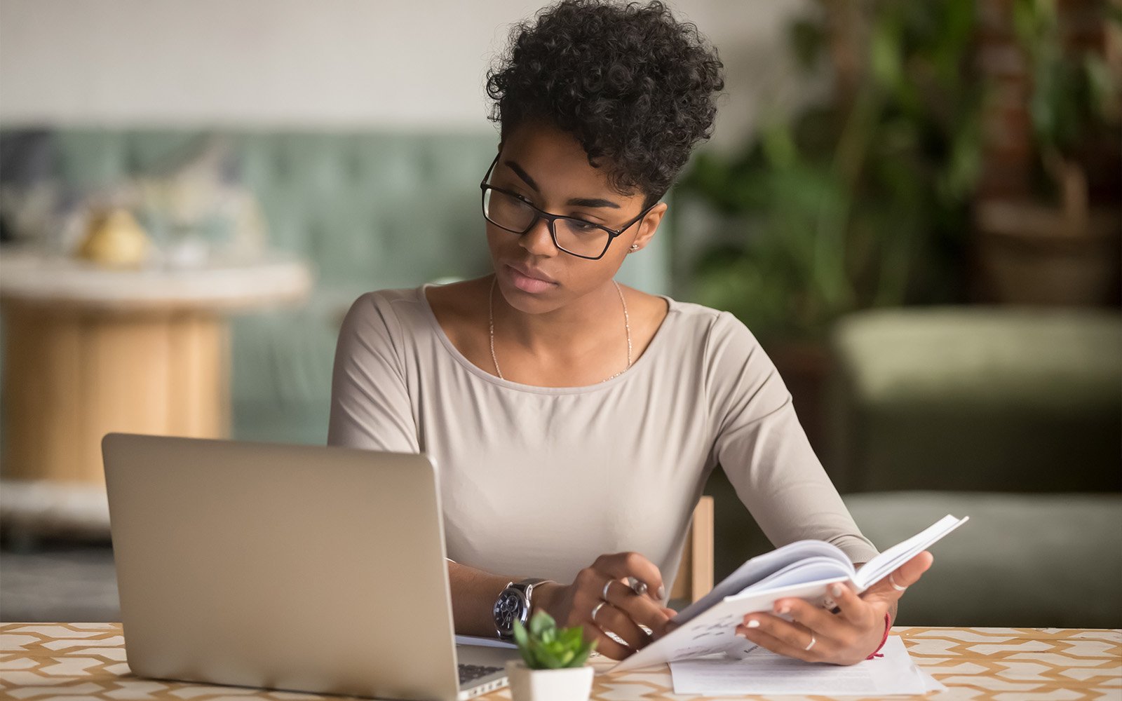 Young woman using a laptop