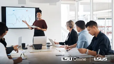 Meeting with a group of people in a board room LSU Online | LSUS