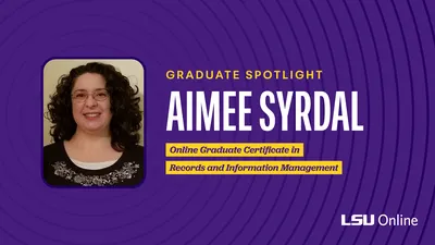 Graphic with image of Aimee Syrdal