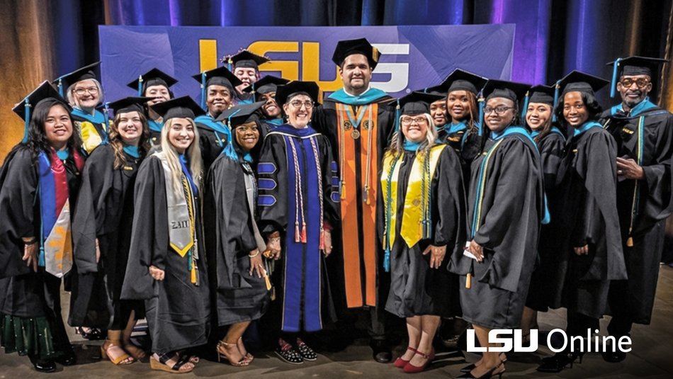 LSUS graduates standing with Dr. Zeeshan Noor