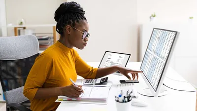 Woman CPA working on accounting for client