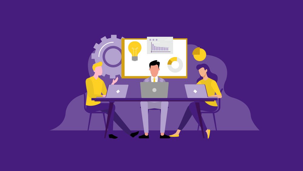 Cartoon group of people sitting at table