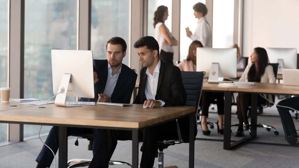 Two sports managers talking.