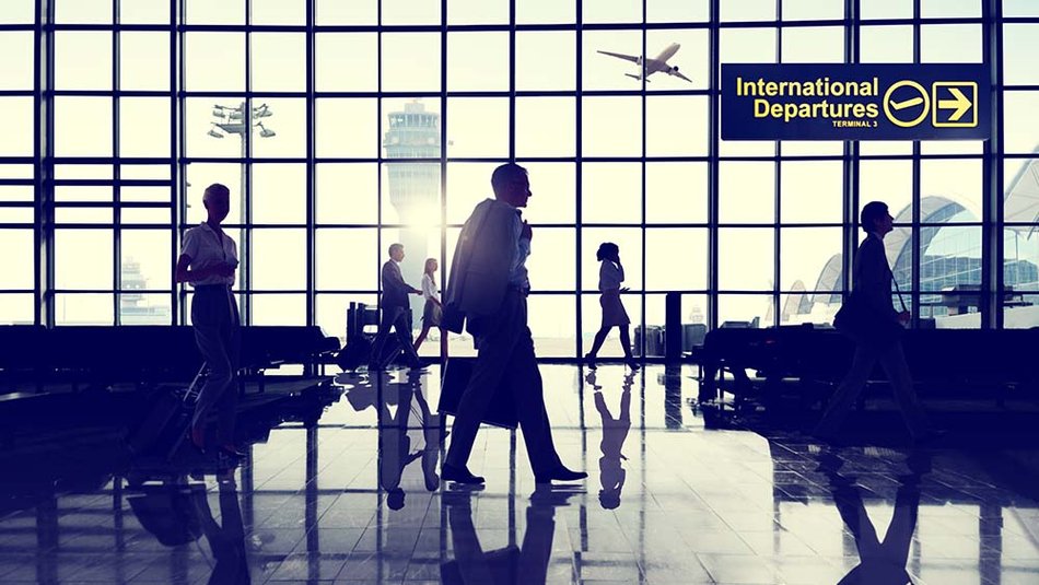 International Business Departures Scene in Airport