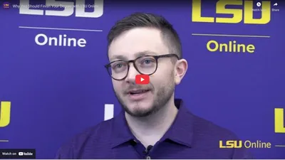 Video Thumbnail of student talking about his online college experience