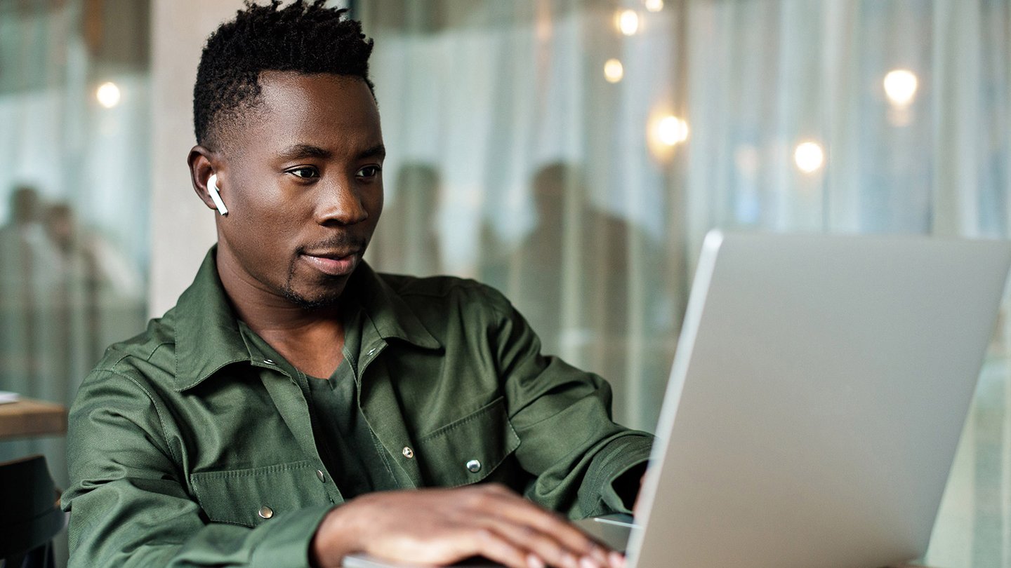 Man using laptop