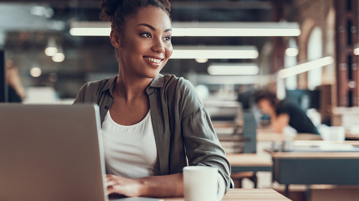 Human resource manager working at her desk