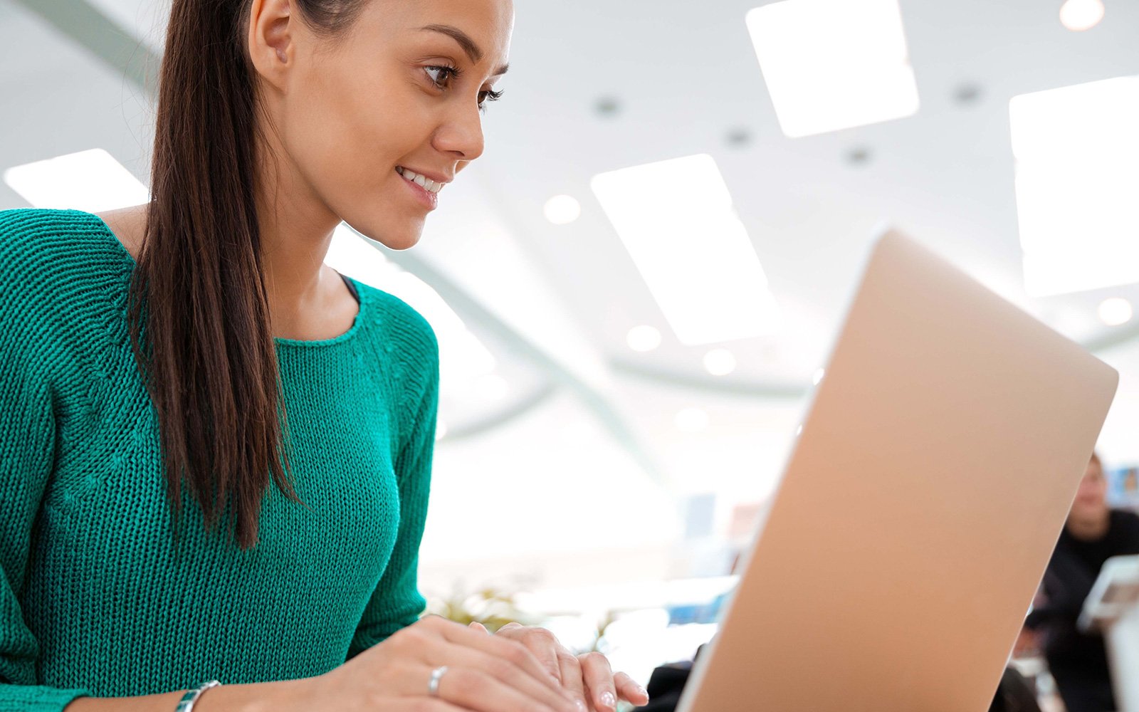Young woman using a laptop