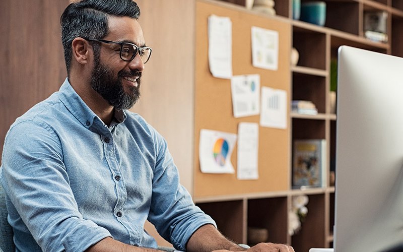 Project manager working at his desk