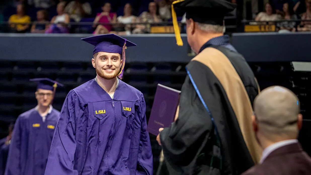 LSU graduate receiving his degree