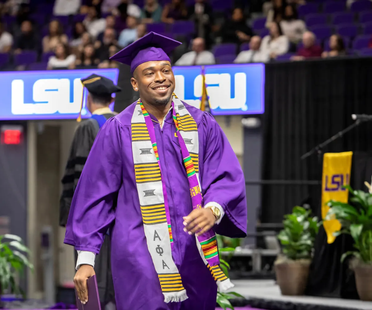 LSU student graduating