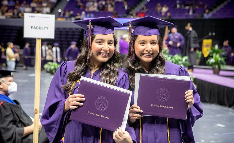 LSU graduates at graduation