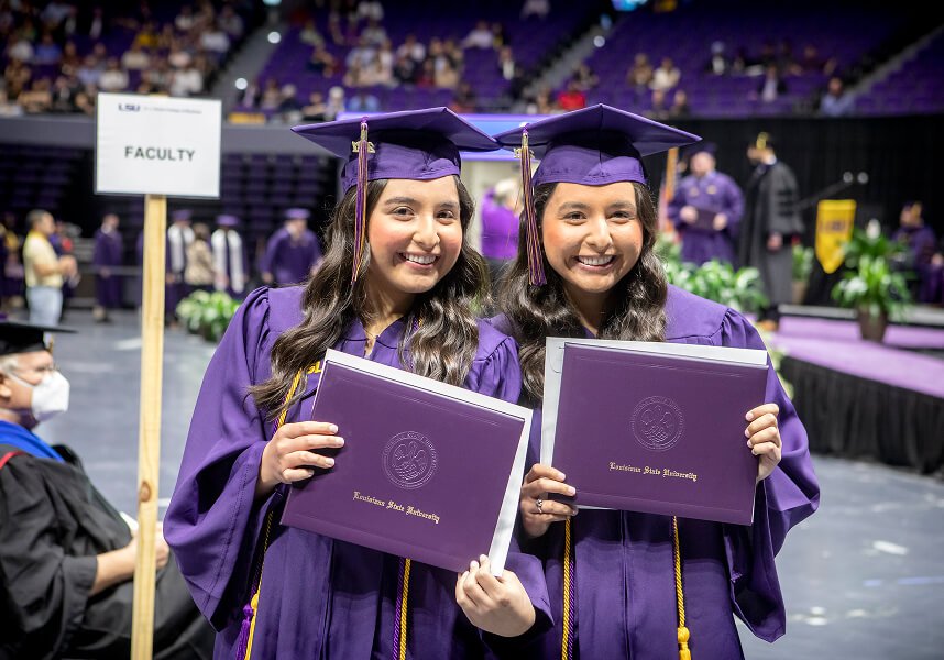 LSU graduates at graduation