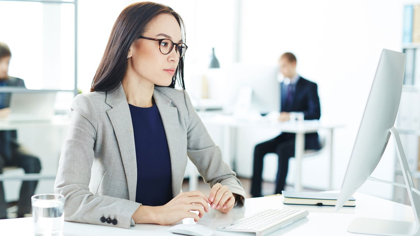 Woman working on computer
