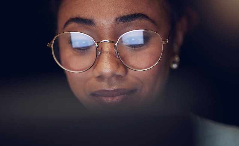 Online student at computer