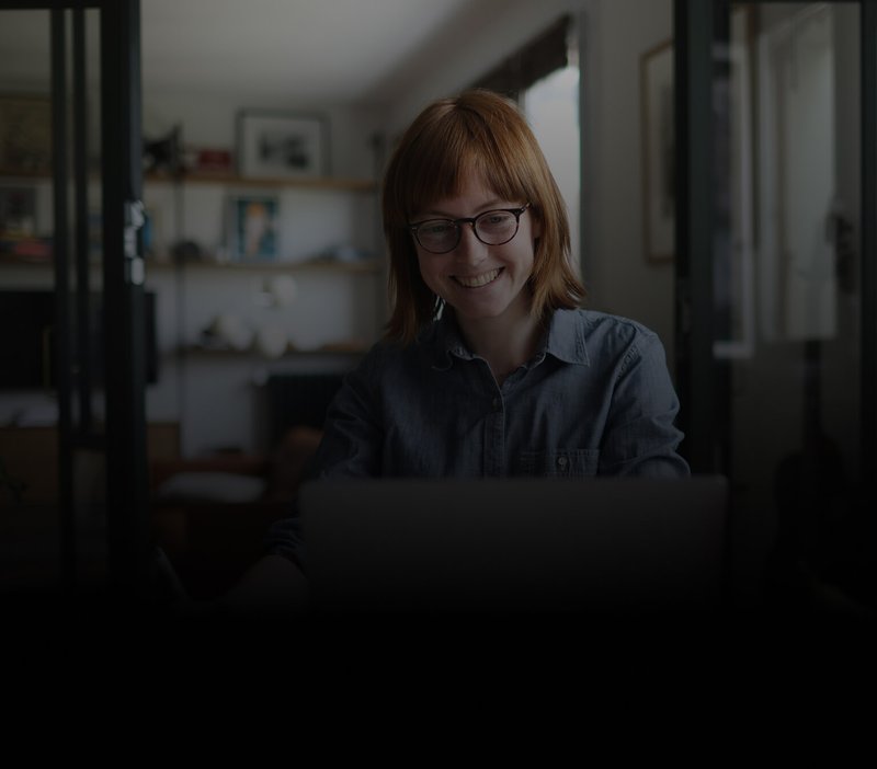 Woman using laptop background